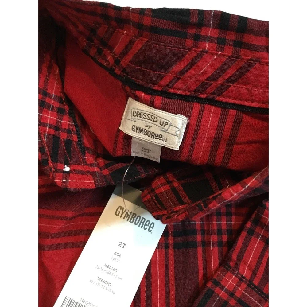 Gymboree Size 2T Red Plaid Shirt NWT